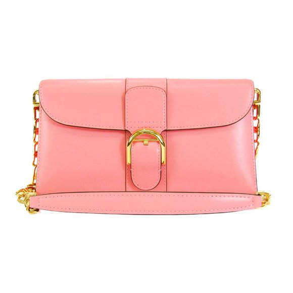 Delvaux Women's Leather Chain/Shoulder Wallet Pink - Picture 1 of 10